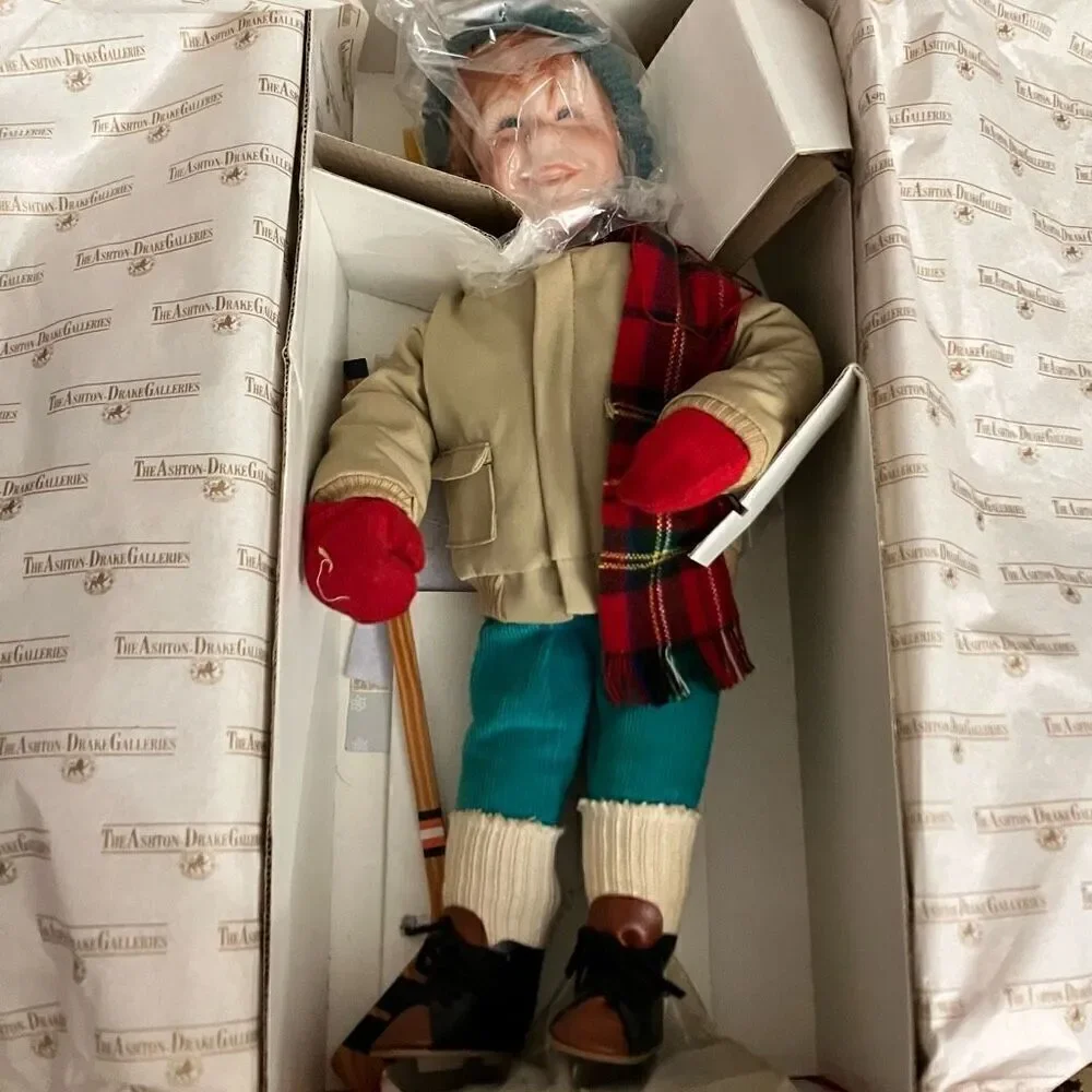 Ashton Drake Vintage (1991) Winterfest Hockey Boy “Brian” / NWOT